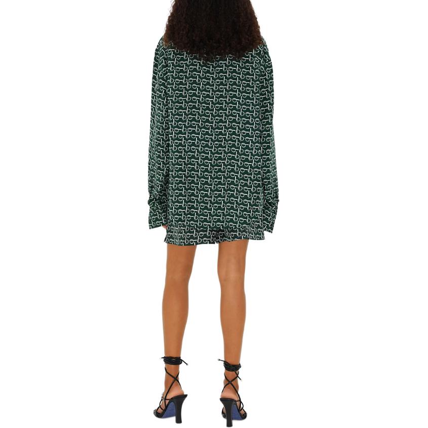 Purchase (W) 博柏利 SS24 绿色情印花松紧腰直筒短裤 80907151