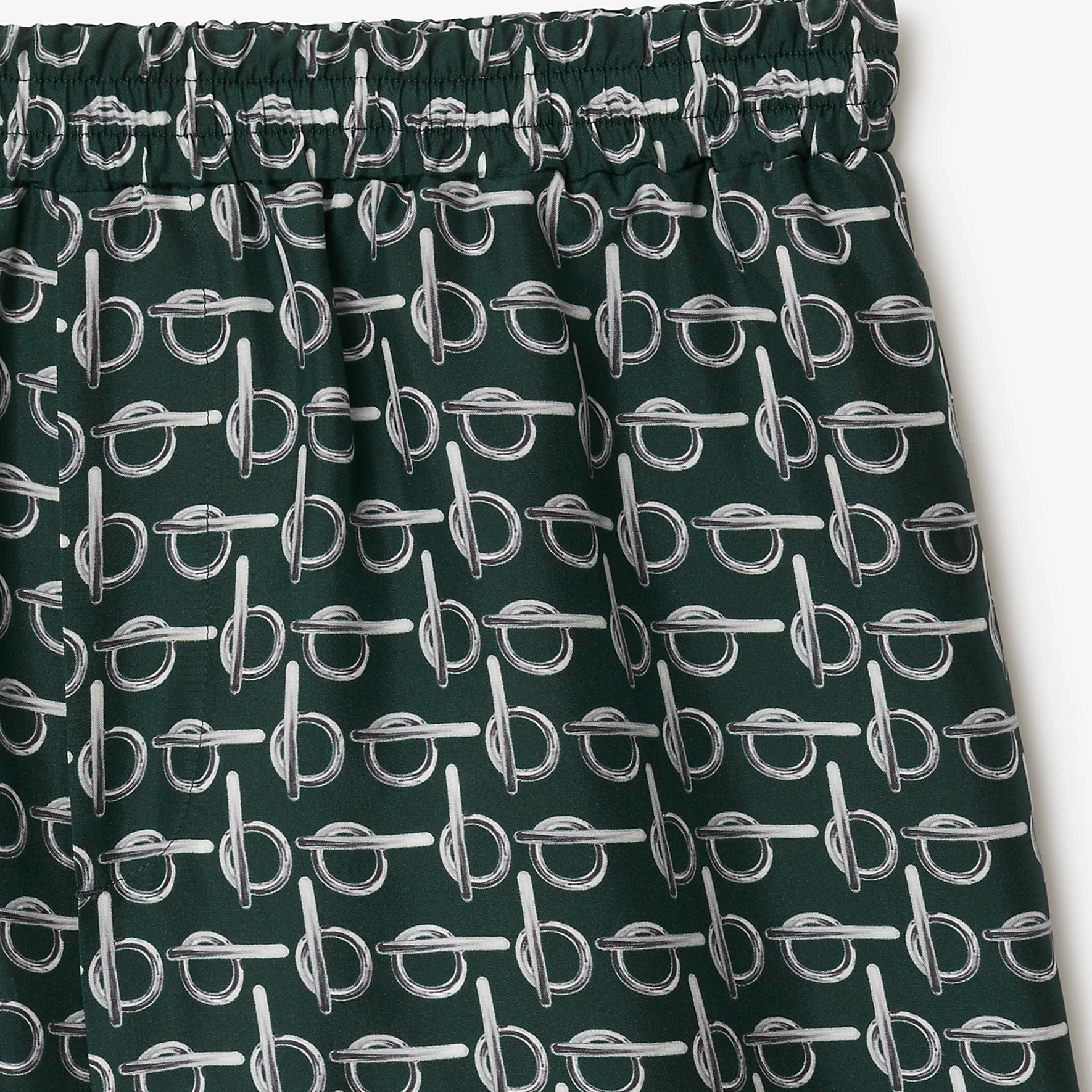 Sizing (W) 博柏利 SS24 绿色情印花松紧腰直筒短裤 80907151