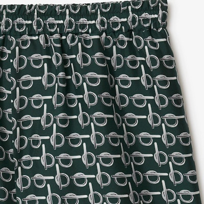 (W) Burberry SS24 Pantalones Cortos Verdes Estampados Cintura Elástica Recta 80907151 Sizing (W) Burberry SS24 Pantalones Cortos Verdes Estampados Cintura Elástica Recta 80907151
