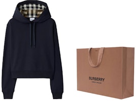 (W) Burberry SS24 Hoodie Biru Navy Logo Sulaman Wanita. 80843931 Shop (W) Burberry SS24 Hoodie Biru Navy Logo Sulaman Wanita. 80843931