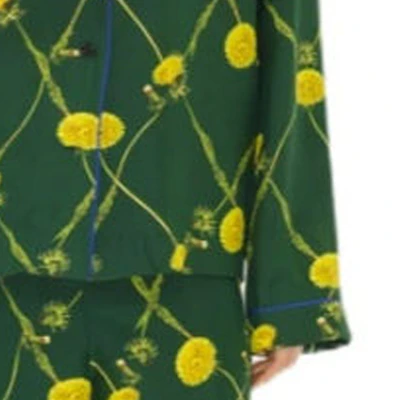 (W) バーバリー SS24 キューバンカラー タンポポ柄 長袖シャツ グリーン レディース 80829881 Sizing (W) バーバリー SS24 キューバンカラー タンポポ柄 長袖シャツ グリーン レディース 80829881
