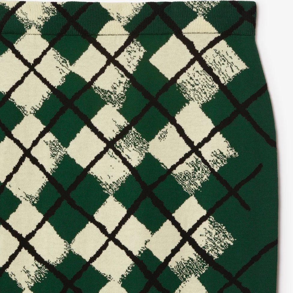 (Women) Burberry SS24 Diamond Pattern Knitted Long Dress Women Ivy Green. 80811361 圖 7