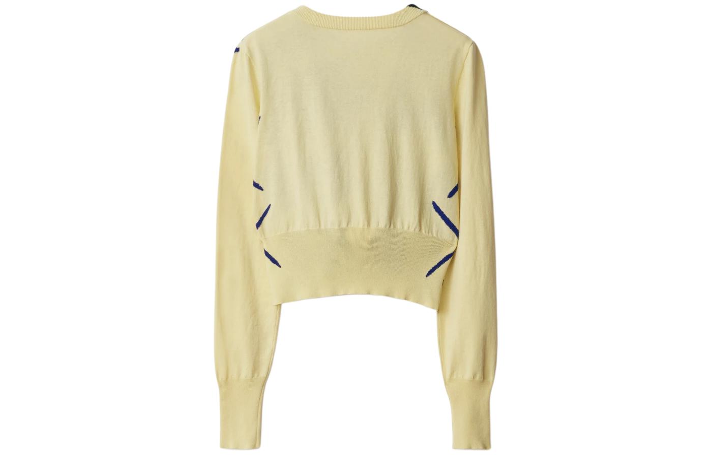 Lookbook (W) 博柏利 SS24 菱形针织圆领毛衣 女士番石榴粉色. 80809241