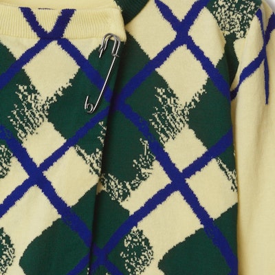 (W) 博柏利 SS24 菱形针织圆领毛衣 女士番石榴粉色. 80809241 Cheap (W) 博柏利 SS24 菱形针织圆领毛衣 女士番石榴粉色. 80809241