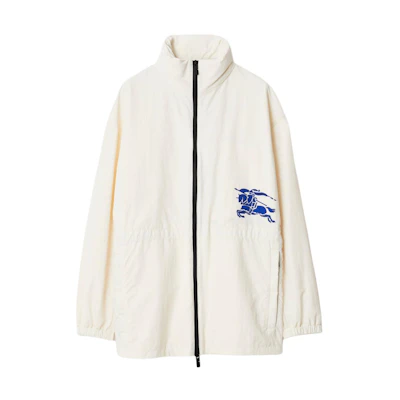 (Women) Burberry SS24 Equestrian Knight Zip Waist Belted Loose Jacket Beige for Women. 80903981