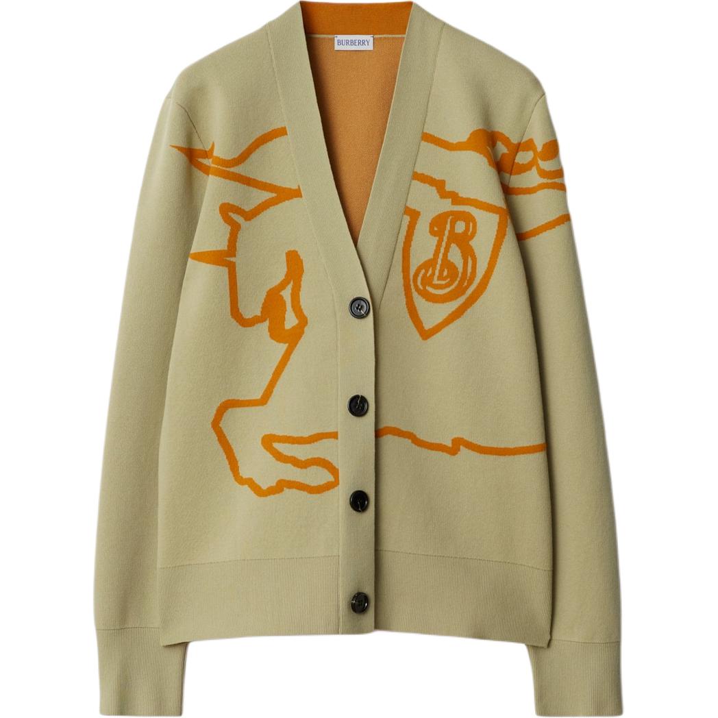 Order (W) Burberry SS24 馬術徽標V領長袖針織毛衣 米色 80951831