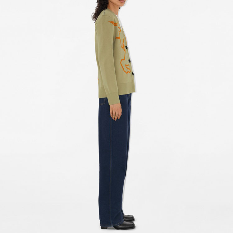 Purchase (W) Burberry SS24 馬術徽標V領長袖針織毛衣 米色 80951831