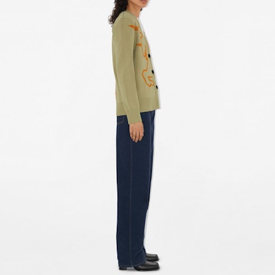 (W) Burberry SS24 馬術徽標V領長袖針織毛衣 米色 80951831 Purchase (W) Burberry SS24 馬術徽標V領長袖針織毛衣 米色 80951831