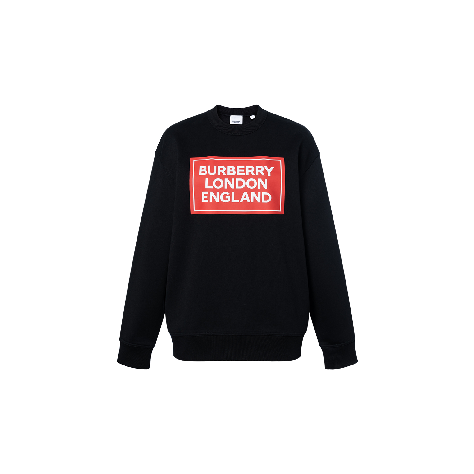 (Women) Burberry SS24 Letter Print Crewneck Pullover Sweatshirt Women Black 80843511