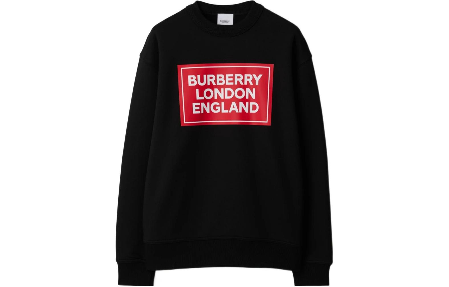 Order (W) バーバリー SS24 レタープリント クルーネック プルオーバー スウェットシャツ ブラック レディース 80843511