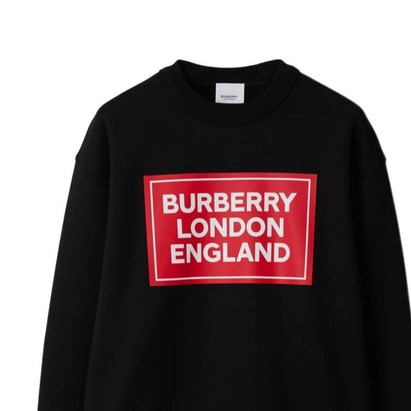 Sizing (W) バーバリー SS24 レタープリント クルーネック プルオーバー スウェットシャツ ブラック レディース 80843511