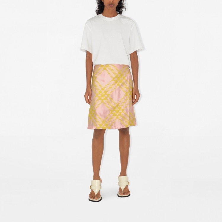 Purchase (W) Burberry SS24 粉色格紋針織休閒迷你短裙 女款 80830001