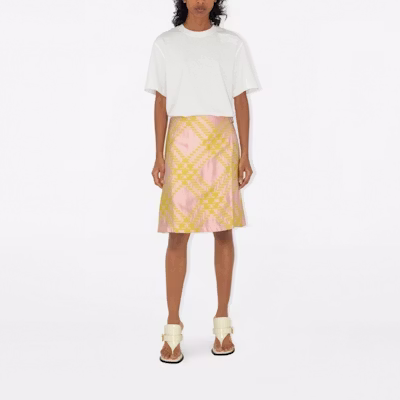 (W) Falda Mini Casual Tejida Burberry SS24 Rosa Check para Mujer. 80830001 Purchase (W) Falda Mini Casual Tejida Burberry SS24 Rosa Check para Mujer. 80830001