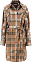 (Women) Burberry SS24 Plaid Printed Long Sleeve Midi Dress Brown - Casual Style 80843091 (Women) Burberry SS24 Plaid Printed Long Sleeve Midi Dress Brown - Casual Style 80843091