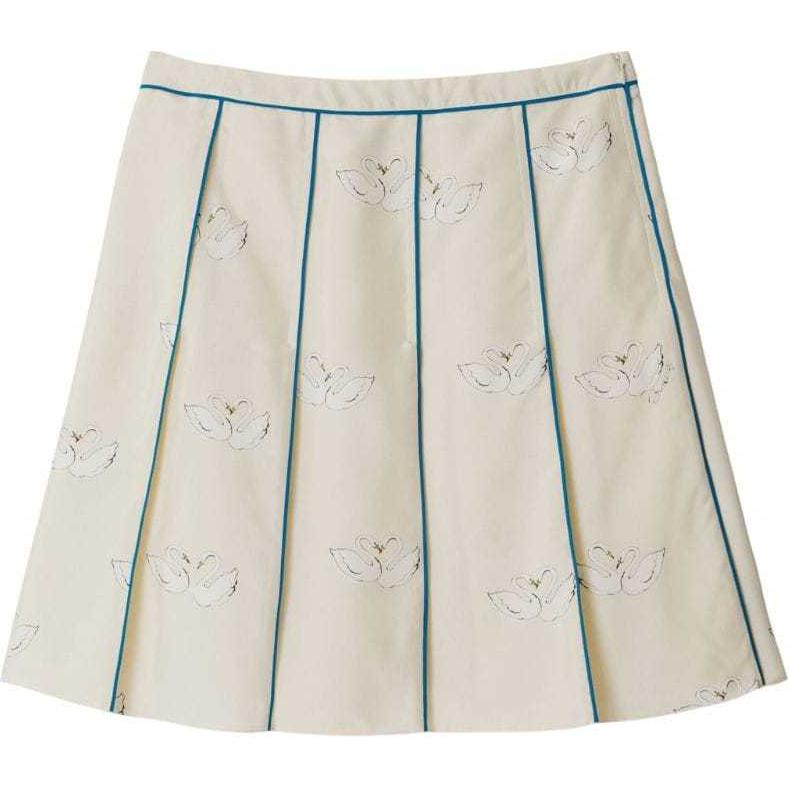 Order (W) Burberry SS24 女士米色百褶圖案拉鍊休閒裙。 80949791