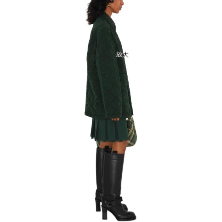 Details for (W) Burberry SS24 綠色常春藤棉質長袖菱格外套 80811071