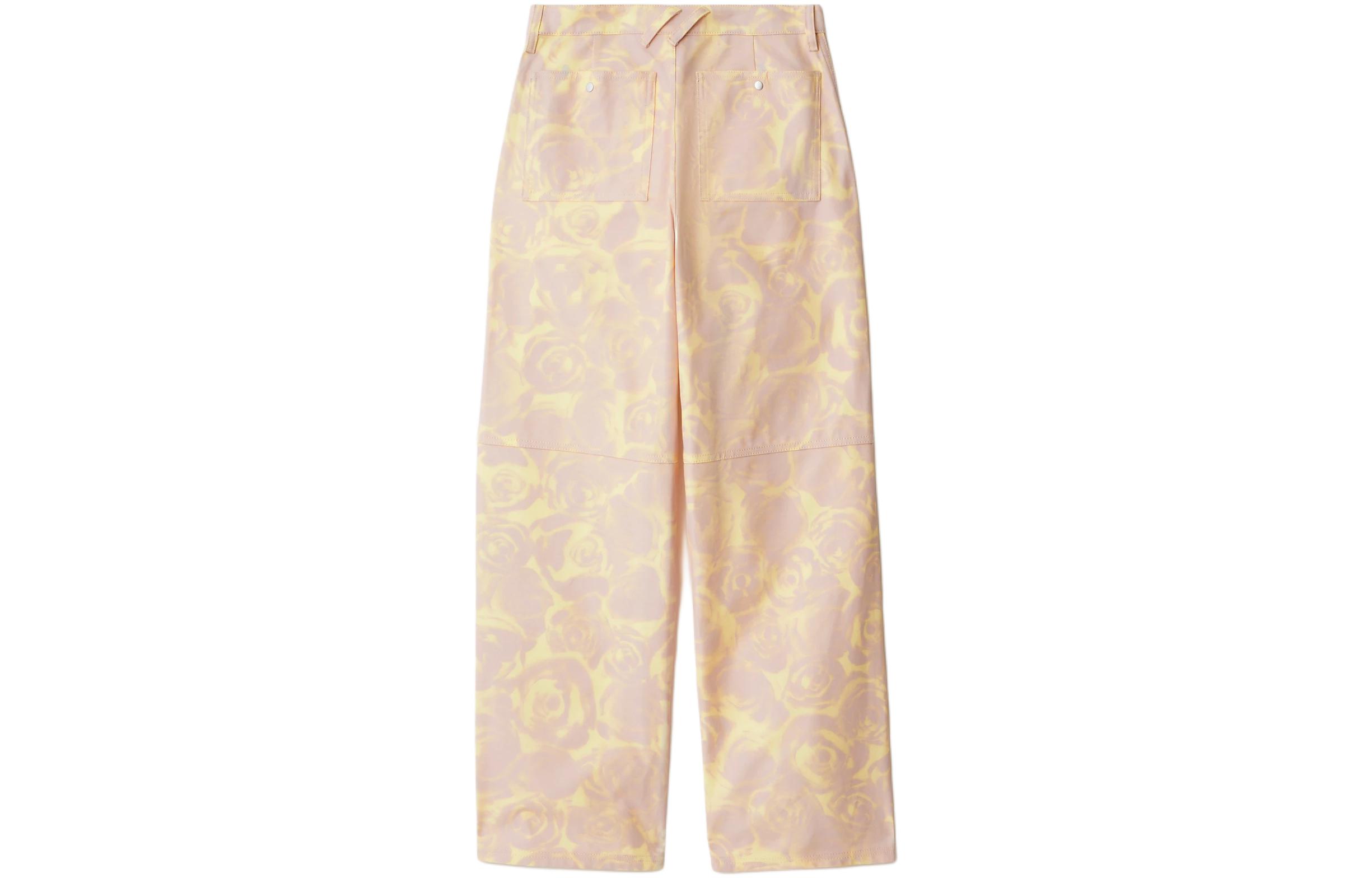 Lookbook (Women) Burberry SS24 Rose Print Relaxed Fit Workwear Pants Women Dusky Pink. 80838851