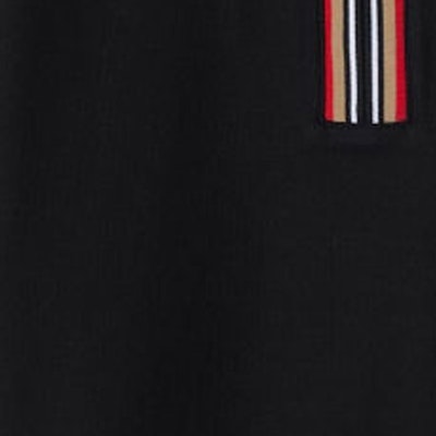 (W) Polo Burberry SS24 Negra a Rayas con Media Cremallera y Corte Relajado. 80844251 Cheap (W) Polo Burberry SS24 Negra a Rayas con Media Cremallera y Corte Relajado. 80844251