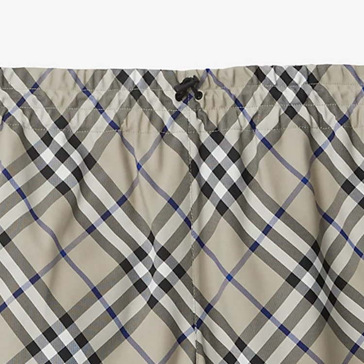 Cheap (W) 博柏利 SS24 女士抽绳直筒短裤 格纹设计 青苔绿色。 80882891