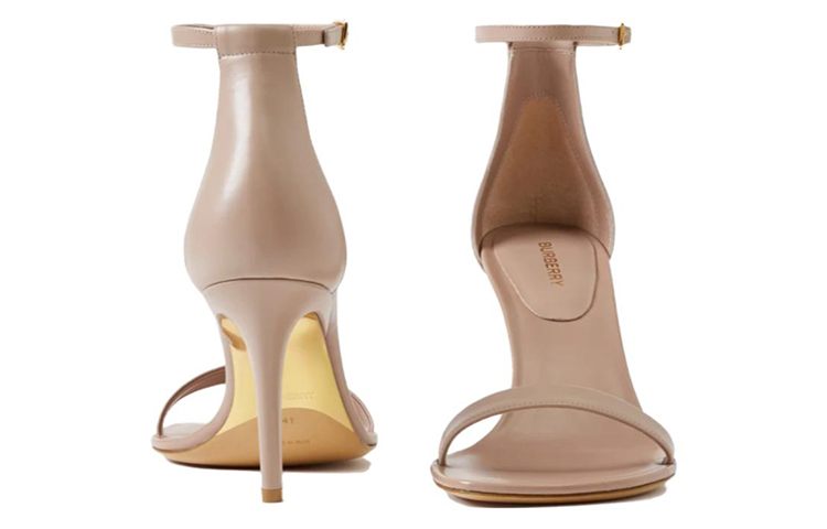 Shop (Women) Burberry Stiletto Buckle Sandals 'Nude' 80707341