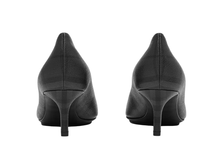 Shop (W) 博柏利格纹尖头深炭灰色细高跟鞋 80486301