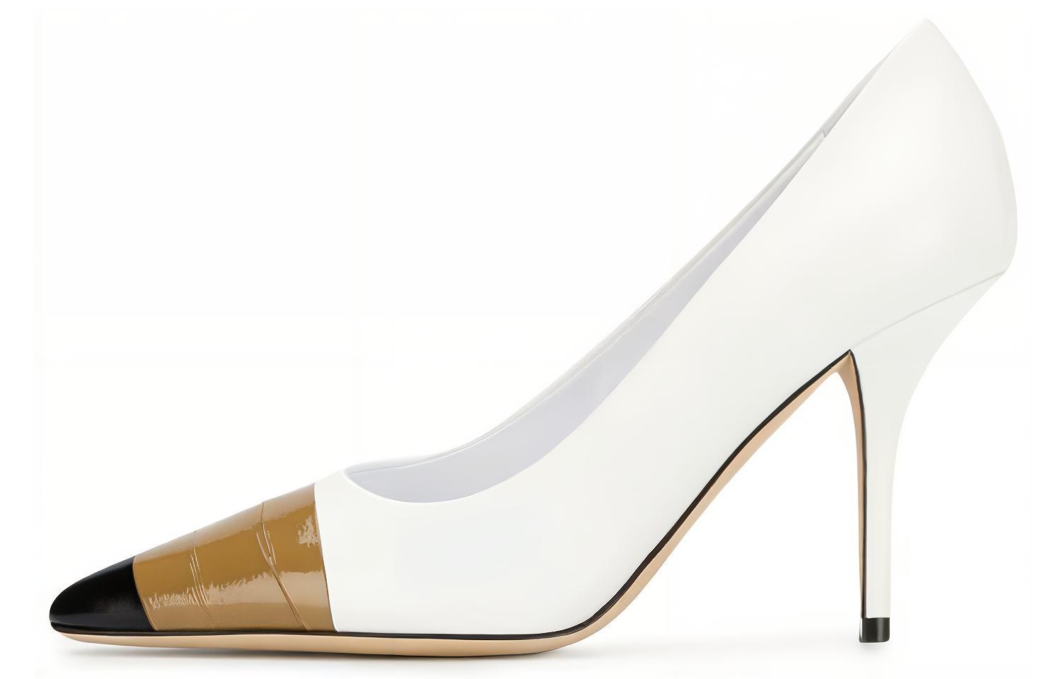 (Women) Burberry Stiletto Pumps with Strap Details 'White' 80085851