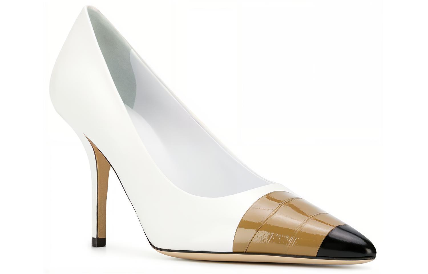 Order (W) (女性用) バーバリー ストラップ付 スティレットパンプス 'ホワイト' 80085851 80085851