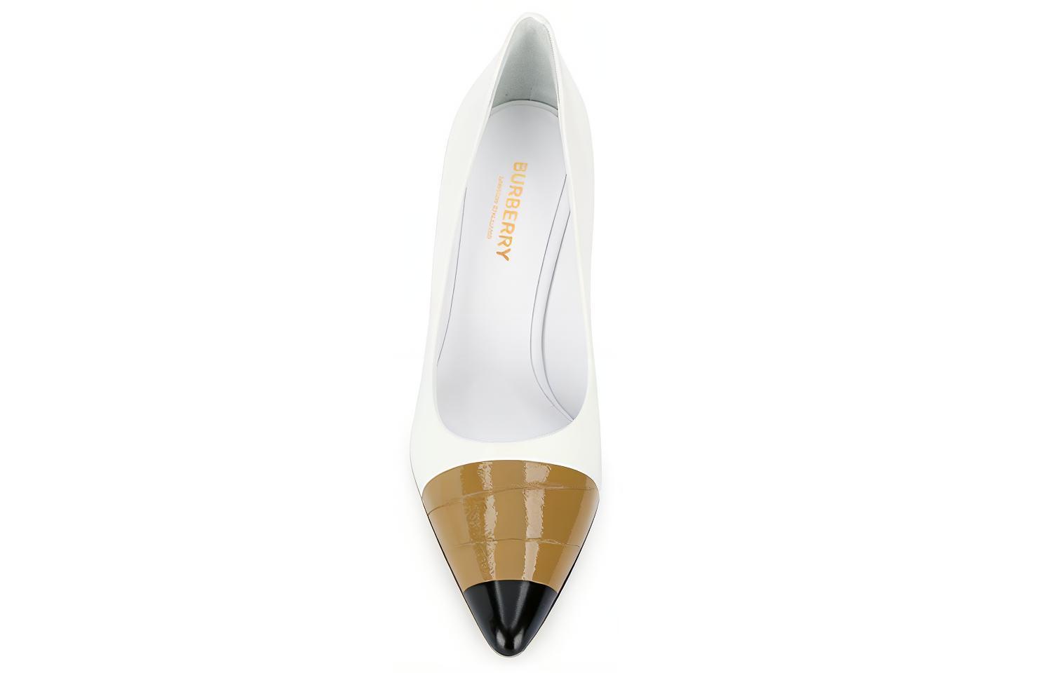 Shop (Women) Burberry Stiletto Pumps with Strap Details 'White' 80085851