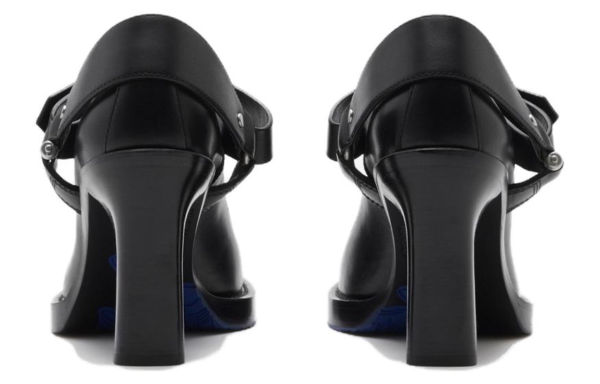 Shop (W) Burberry Stirrup Tumit Tinggi 'Keselesaan Hitam' 80799221