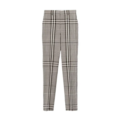(Women) Burberry Straight-Leg Check Casual Pants Grey 45670721