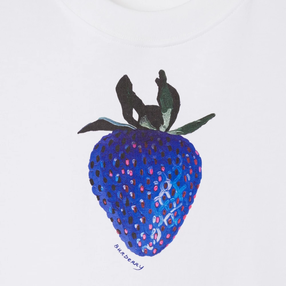 Details for (W) Burberry Kaos Putih Strawberry Print Lengan Pendek Leher Crew Regular. 80893681
