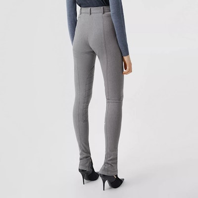 (W) バーバリー ストレッチコットンブレンドパンツ アッシュグレー ジッパーデザイン入り 80309871 Shop (W) バーバリー ストレッチコットンブレンドパンツ アッシュグレー ジッパーデザイン入り 80309871