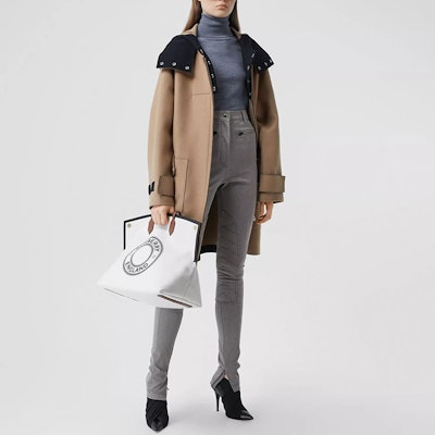 (W) バーバリー ストレッチコットンブレンドパンツ アッシュグレー ジッパーデザイン入り 80309871 Purchase (W) バーバリー ストレッチコットンブレンドパンツ アッシュグレー ジッパーデザイン入り 80309871