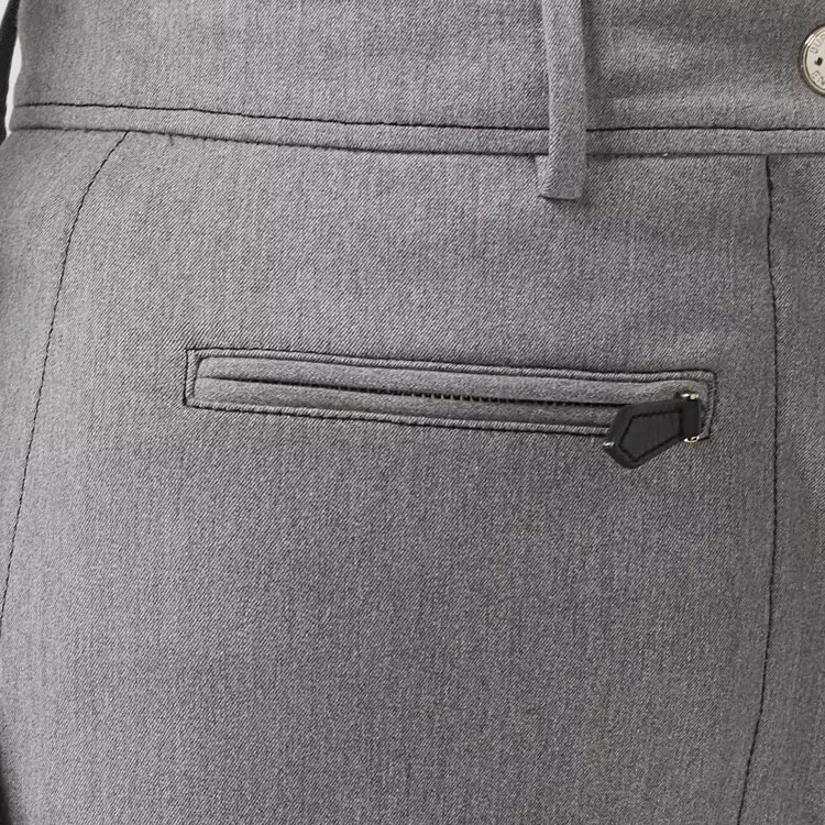Details for (W) バーバリー ストレッチコットンブレンドパンツ アッシュグレー ジッパーデザイン入り 80309871
