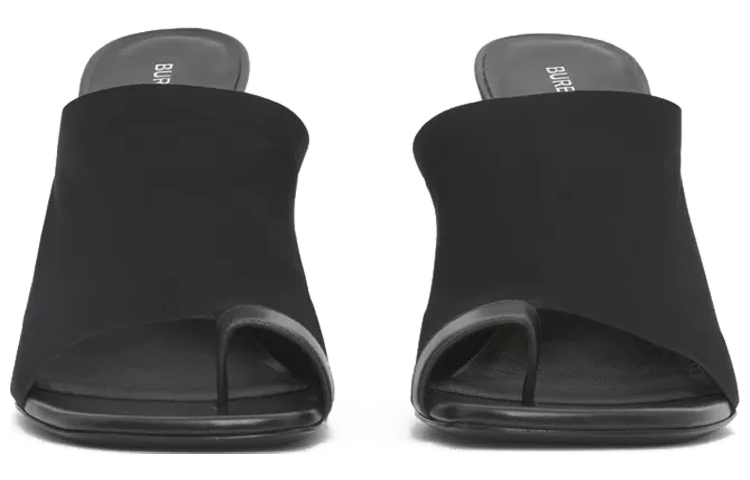 (W) Burberry Stretch Knit and Leather Mule 'Black' 圖 2