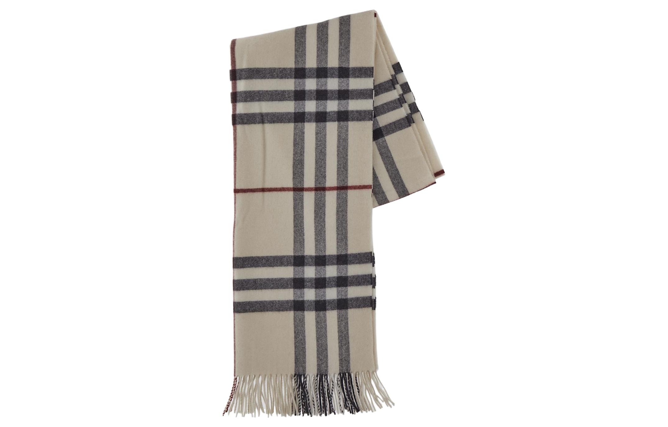 (Women) Burberry Stripe Pattern Wool Scarf for Women - Beige 8073486A1450 圖 2
