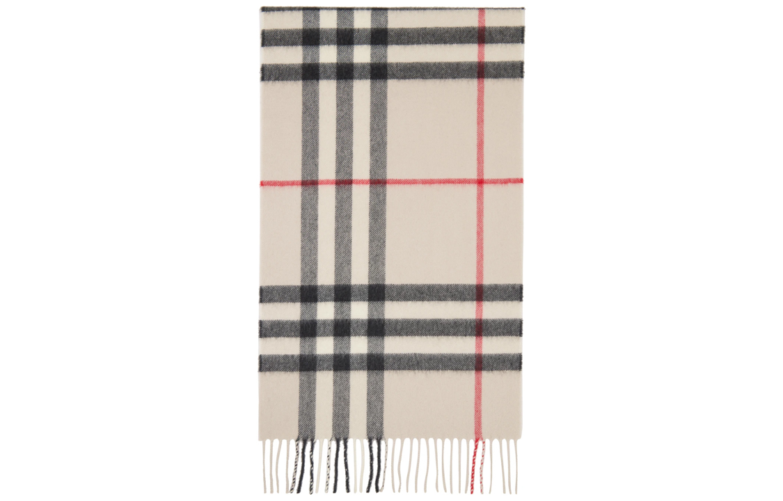 (Women) Burberry Stripe Pattern Wool Scarf for Women - Beige 8073486A1450 圖 3