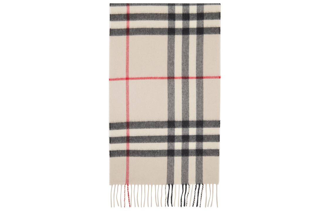(Women) Burberry Stripe Pattern Wool Scarf for Women - Beige 8073486A1450 圖 4