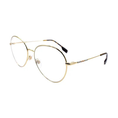 (Women) BURBERRY Stripe Series Elegant Gold Optical Glasses for Women. B1366 1340