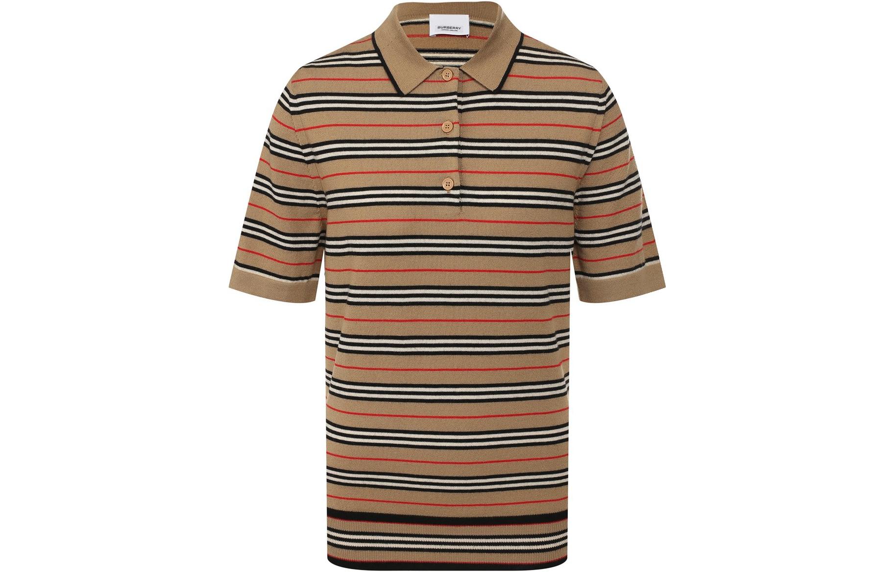(Women) Burberry Striped Casual Short Sleeve Polo Shirt  Brown. 80089361 圖 2