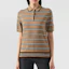Lookbook (W) Burberry Polo Shirt Coklat Lengan Pendek Garis-Garis Kasual. 80089361