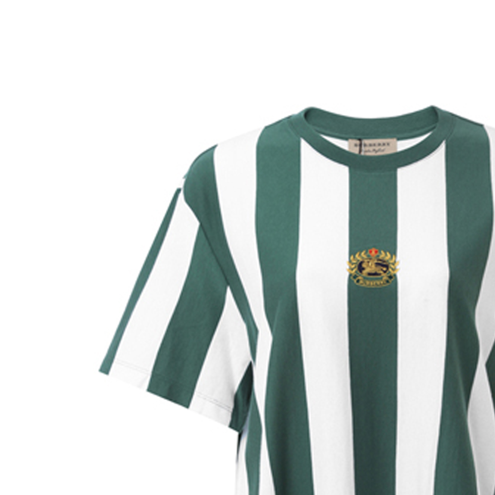 (Women) Burberry Striped Crew Neck T-Shirt White/Green 80047531 圖 4