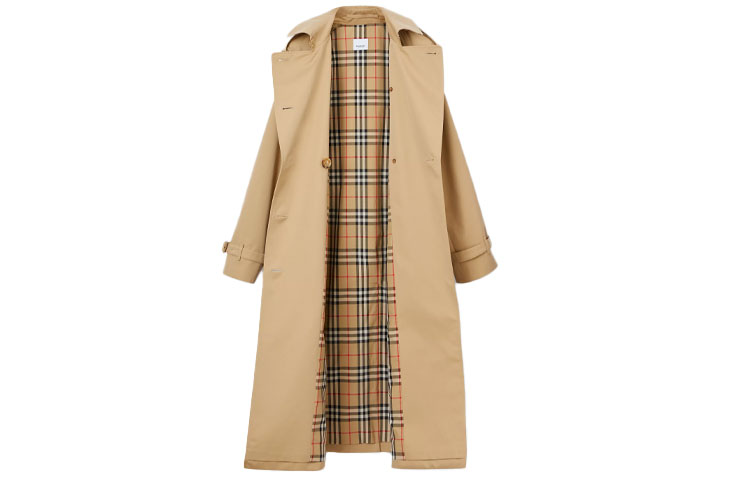 (Women) Burberry Striped Gabardine Check Trench Coat Brown 80367621 圖 3