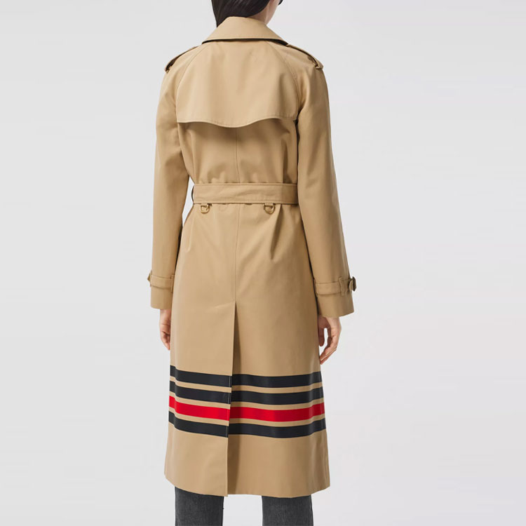 (Women) Burberry Striped Gabardine Check Trench Coat Brown 80367621 圖 5