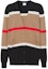 Order (Women) Burberry Striped Long Sleeve Knit Cashmere Sweater in Camel. 80484241