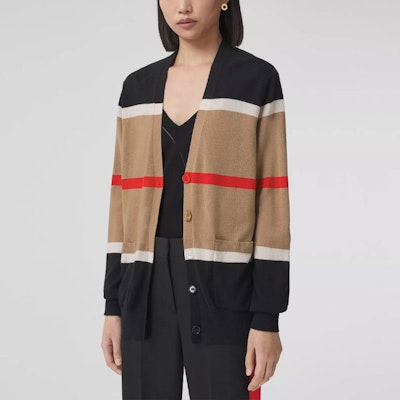 (Women) Burberry Striped Long Sleeve Knit Cashmere Sweater in Camel. 80484241 Shop (Women) Burberry Striped Long Sleeve Knit Cashmere Sweater in Camel. 80484241