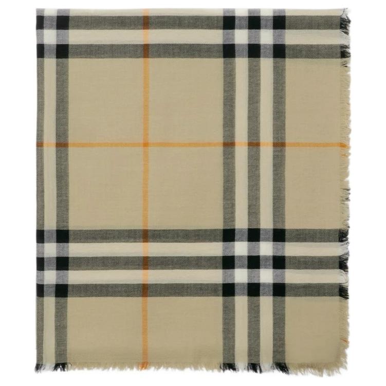 (Women) Burberry Striped Wool Scarf for Women in Light Sage Green. 80907241 圖 3