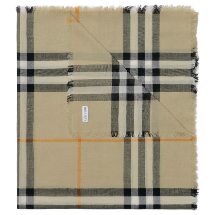 (Women) Burberry Striped Wool Scarf for Women in Light Sage Green. 80907241 圖 5