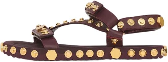 (Women) Burberry Studded Leather Sandals 'Deep Chestnut' 80507831 (Women) Burberry Studded Leather Sandals 'Deep Chestnut' 80507831