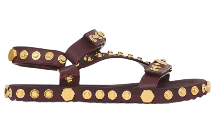 (W) Burberry Studded Leather Sandals 'Deep Chestnut' 圖 2